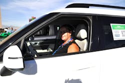 Kimberly Bernstorff gets comftorable in her 2025 Hyundai Sante Fe. Kimberly Bernstorff gets comftorable in her 2025 Hyundai Sante Fe.
