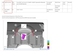 Figure 2: When a part number for SPRs is listed, they can be used for that step in the procedure. Figure 2: When a part number for SPRs is listed, they can be used for that step in the procedure.