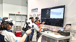 READY PAINTER ONE: Attendees at the 2025 SEMA Show try to set the high score in Skillveri's refinish simulator at the Society of Collision Repair Specialists booth. READY PAINTER ONE: Attendees at the 2025 SEMA Show try to set the high score in Skillveri's refinish simulator at the Society of Collision Repair Specialists booth.