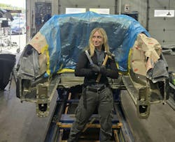 Revved-up interest: In her late 20s, Cassandra Thibeault recognized that being a body technician is her passion. Revved-up interest: In her late 20s, Cassandra Thibeault recognized that being a body technician is her passion.