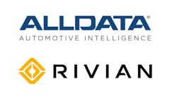 ALLDATA and Rivian Logos ALLDATA and Rivian Logos