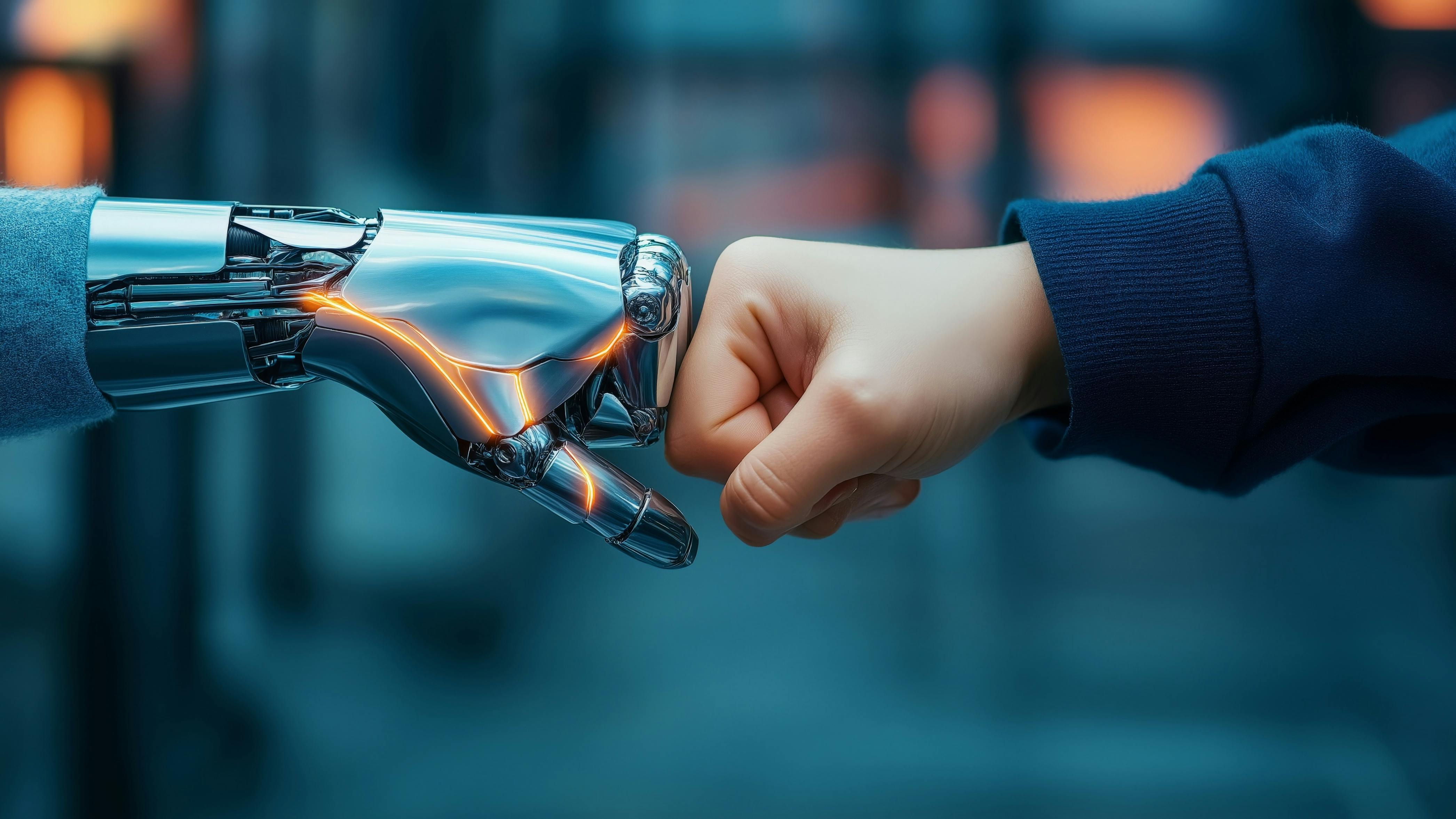 Fist-bumping robot AI