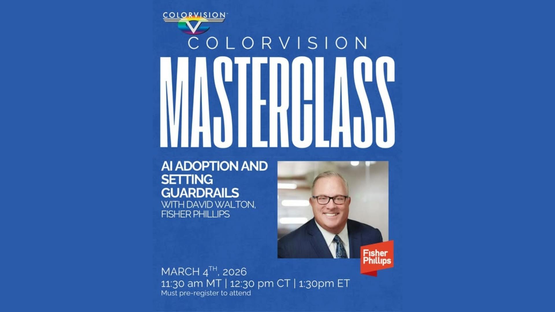 ColorVision webinar with David Walton Fisher Phillips