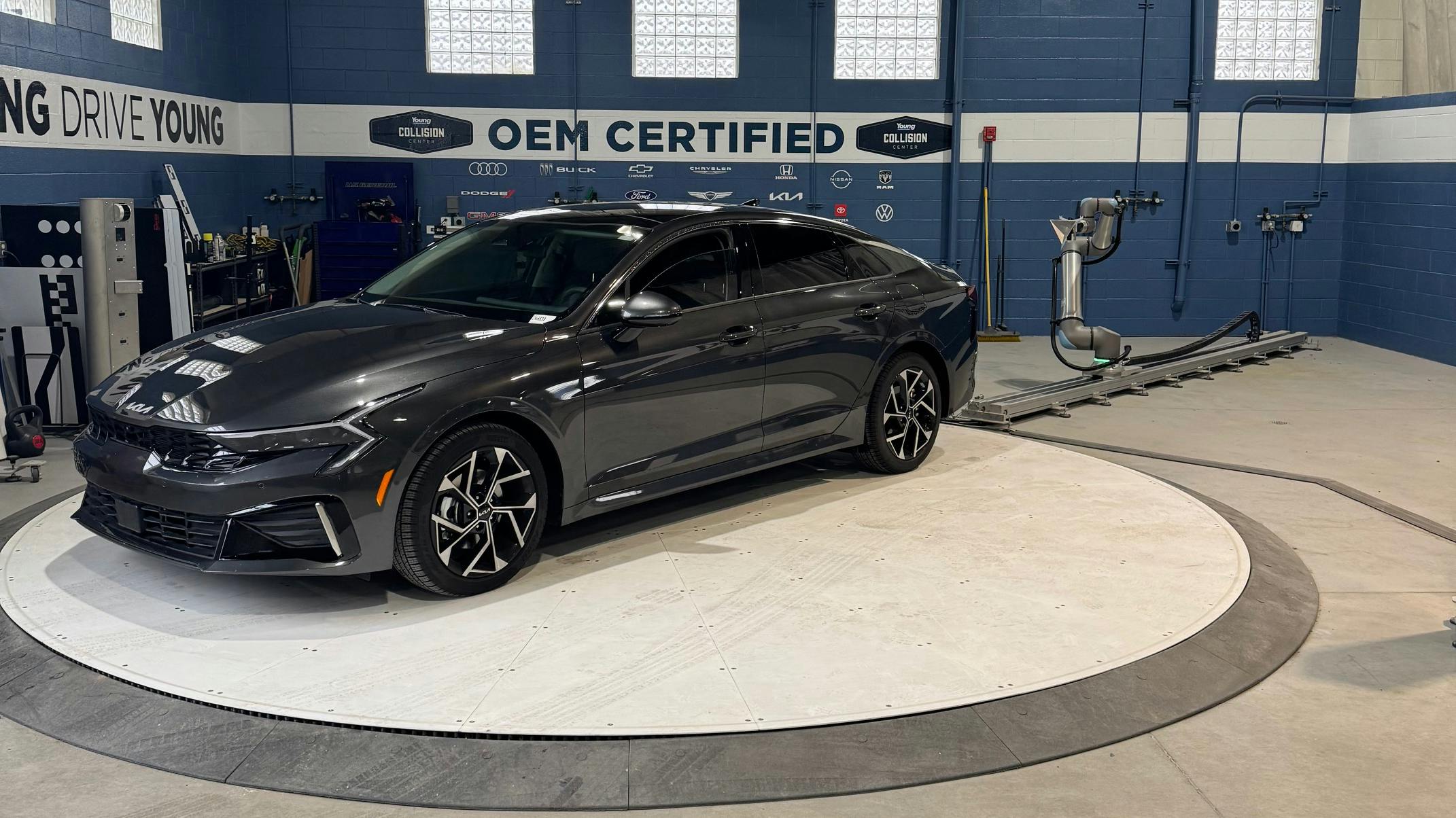 THE POWER OF ROBOTICS: Ogden, Utah's Young Collision Center's automated ADAS calibration system from Kinetic offers a level of precision that humans can&rsquo;t replicate, says Collision Director Chris Hudson.