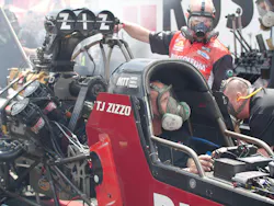 In the Pits: Zizzo warms up the car ahead of a race In the Pits: Zizzo warms up the car ahead of a race