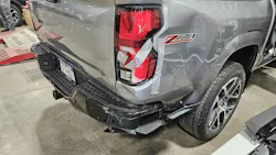 ENERGY TRANSFER: A collision to the right rear of this '25 Chevy Colorado collapsed the steering column, which would have gone undetected if not for an OEM-required post-collision inspection. ENERGY TRANSFER: A collision to the right rear of this '25 Chevy Colorado collapsed the steering column, which would have gone undetected if not for an OEM-required post-collision inspection.