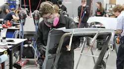 Paige Olinger competes in the SkillUSA competion at 3M's Skill Development Center in St. Paul Minnesota on March 28.