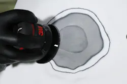 To sand flexible filler, keep the DA sander moving with light to moderate pressure and a low speed. To sand flexible filler, keep the DA sander moving with light to moderate pressure and a low speed.