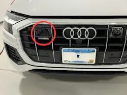 Figure 5: The laser scanner module on Audi models appears more prevalent than it is. More often than not, what appears to be a sensor is a blank cover. Figure 5: The laser scanner module on Audi models appears more prevalent than it is. More often than not, what appears to be a sensor is a blank cover.