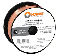 Figure 1: 0.024' is going to be a better choice for most GMAW applications on thin, mild steel. Figure 1: 0.024' is going to be a better choice for most GMAW applications on thin, mild steel.