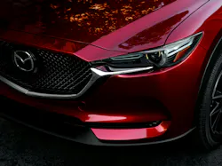 Mazda's 46V Soul Red Crystal, as seen on this CX-5, often a quadcoat finish for multiple paint manufacturers, requires some additional color validation and preparation processes. Mazda's 46V Soul Red Crystal, as seen on this CX-5, often a quadcoat finish for multiple paint manufacturers, requires some additional color validation and preparation processes.
