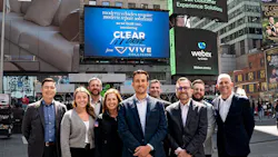 VIVE Collision and ClearDrive Solutions leadership in Times Square, recognizing the continued expansion of CDS as a strategic investment in safer, more consistent, and more integrated ADAS support for today's increasingly complex collision repair process.