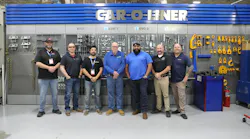 RIGHT TOOLS FOR THE JOB: Juan Carlos Gasga Perez, third from right, showcases the repair techniques he and his team use at Premier Auto Body on his social media @Autobodystrong.