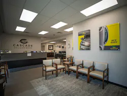 CHECKED IN: Customers beging their repair experience in the main lobby and waiting area.