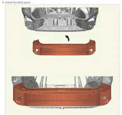 Figure 3. The published back panel repair procedure makes no mention of those extensions or their required removal.