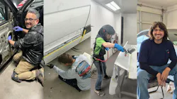 From left, Chris Galaviz, Adam Reichart, Carson Hassemer, and Julian Ybarra are four of the 102 students that received scholarships from the Collision Repair Education Foundation in 2026.