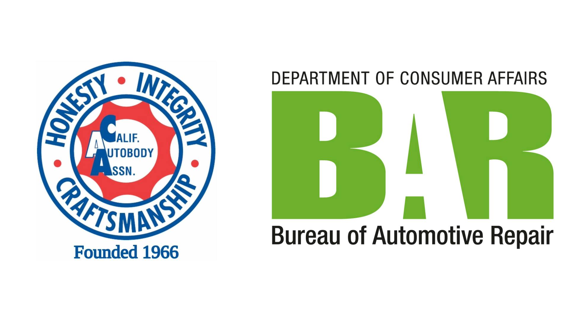California Auto Body Association and BAR Logos