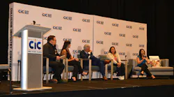 Bridging the Gap At the recent Collision Industry Conference (CIC), the usual empty chair representing the consumer in the repair was replaced with a customer on stage. Roxanne Raffaelli (right), praised the thorough and transparent communication with the shop, Body Builders Automotive, Inc., whose owner, Maria Quintero (second from right) was joined by Gold Coast Auto Body's Andrew Plischke and Moderators Danny Gredinberg (left), and Erin Killcoyne-Solis.