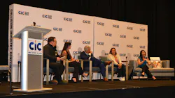 Bridging the Gap At the recent Collision Industry Conference (CIC), the usual empty chair representing the consumer in the repair was replaced with a customer on stage. Roxanne Raffaelli (right), praised the thorough and transparent communication with the shop, Body Builders Automotive, Inc., whose owner, Maria Quintero (second from right) was joined by Gold Coast Auto Body's Andrew Plischke and Moderators Danny Gredinberg (left), and Erin Killcoyne-Solis.