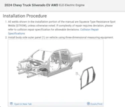 Figure 2: The 2024 Silverado EV complete part replacement procedure the insurer pointed to as the basis for its position.