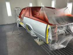 WHAT THE CAT DRAGGED IN A stalled 1978 Chevrolet Malibu project gets a fresh two-tone coat of paint on its way to becoming set up as a drag-racing car.